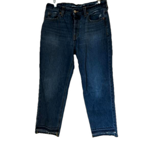 Old Navy high rise slouchy straight vintage fade distressed button fly. Size 6